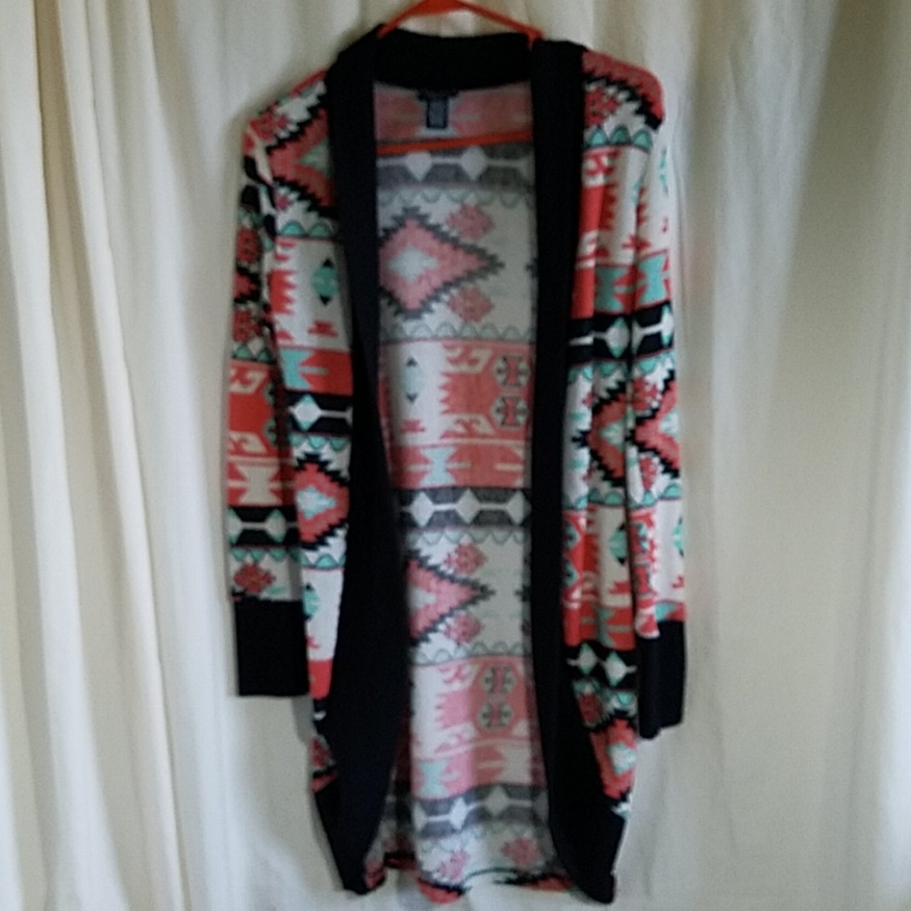 Rue21 Cardigan Sweater Aztez pattern Sz M